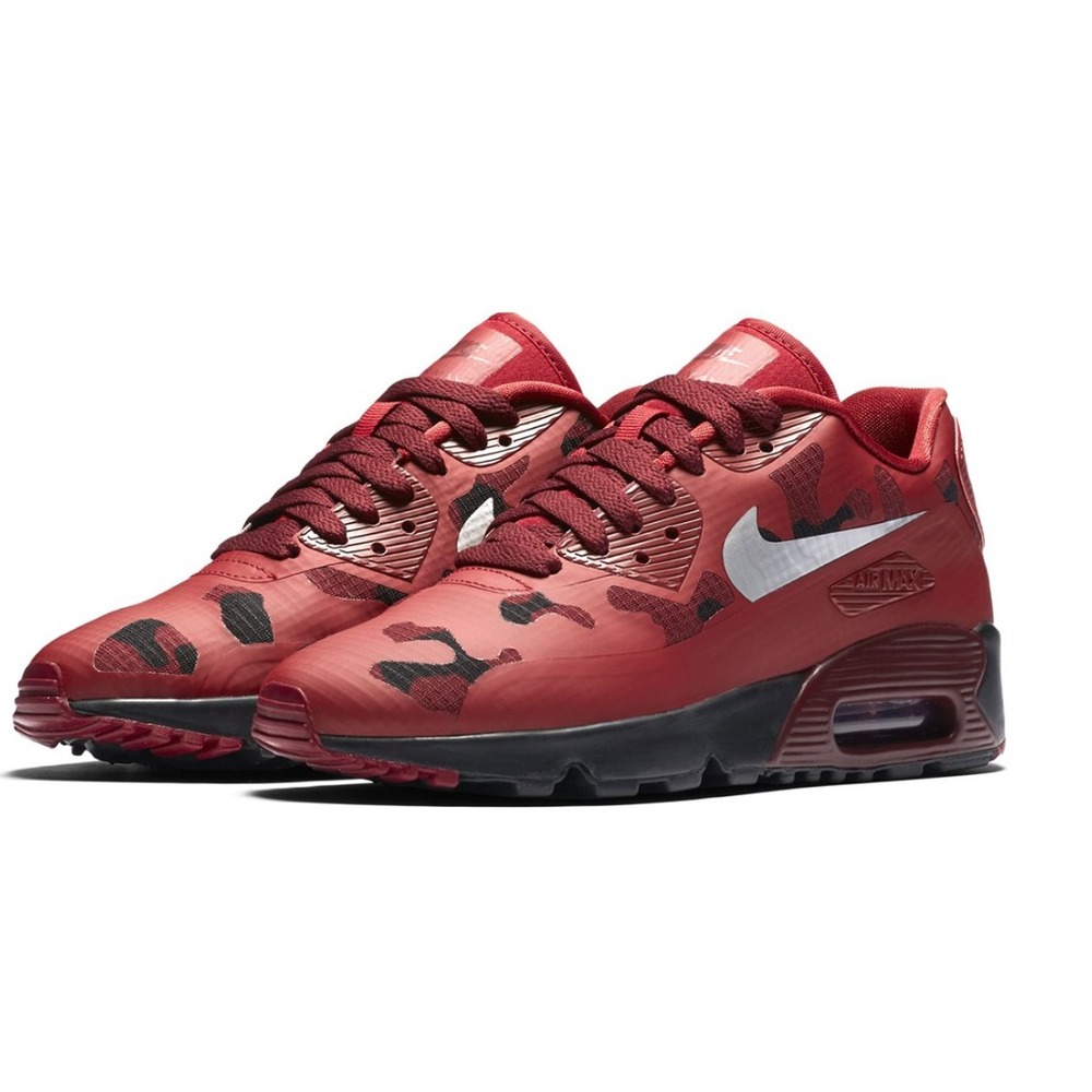 Nike Air Max 90 Ultra 2.0 GS Team Red Crimson Camo 869946-600 Size 4.5Y